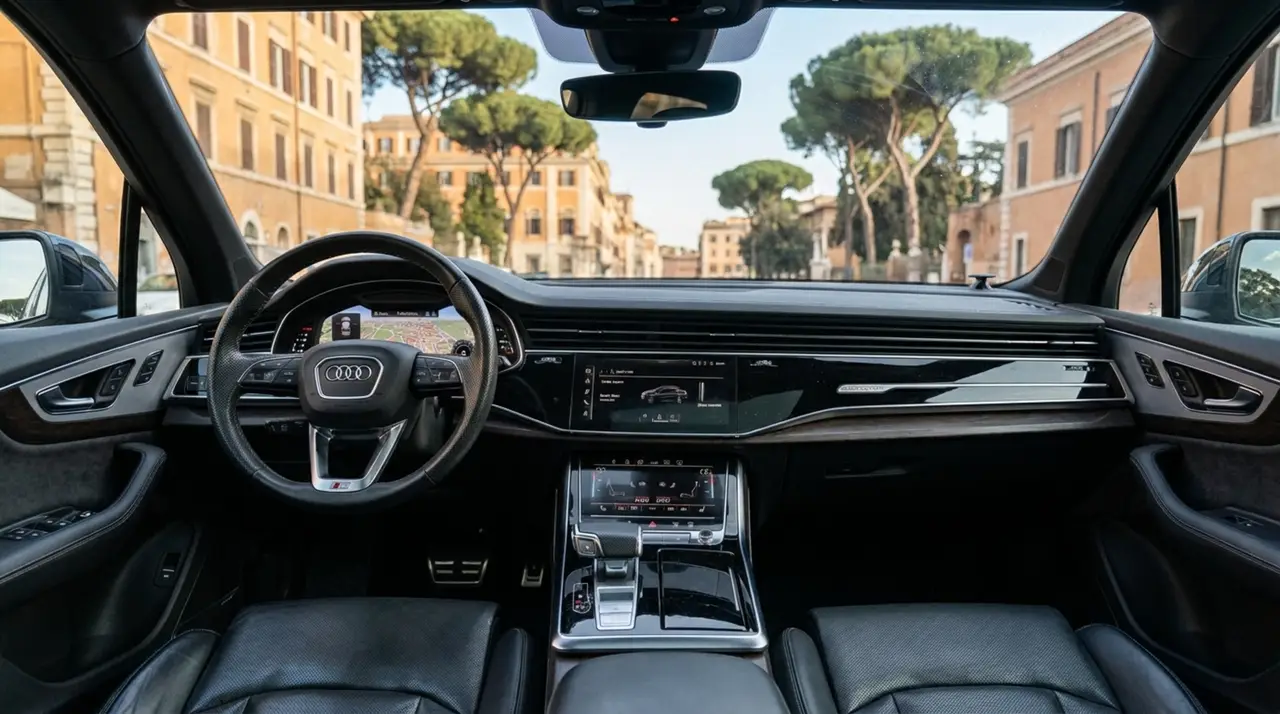 Audi SQ7 7seater 2023, vue arrière — Cannes Luxury Car Rental, Cannes. Audi SQ7 7seater in Cannes La location d'une Audi SQ7 7seater à Cannes met à disposition…