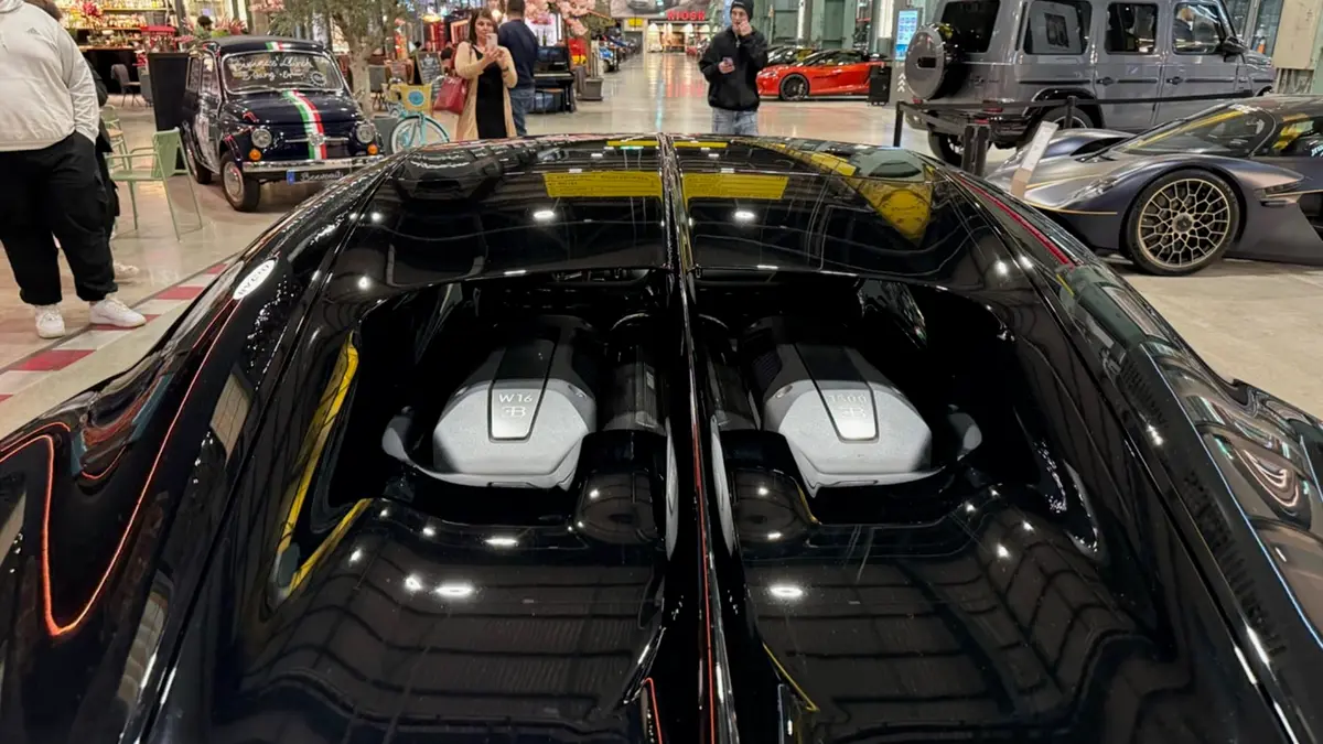 Bugatti Chiron 110 Ani 2019, rear view — Cannes Luxury Car Rental, Cannes. Bugatti Chiron 110 Ani in Cannes Hiring a Bugatti Chiron 110 Ani in Cannes provides an…