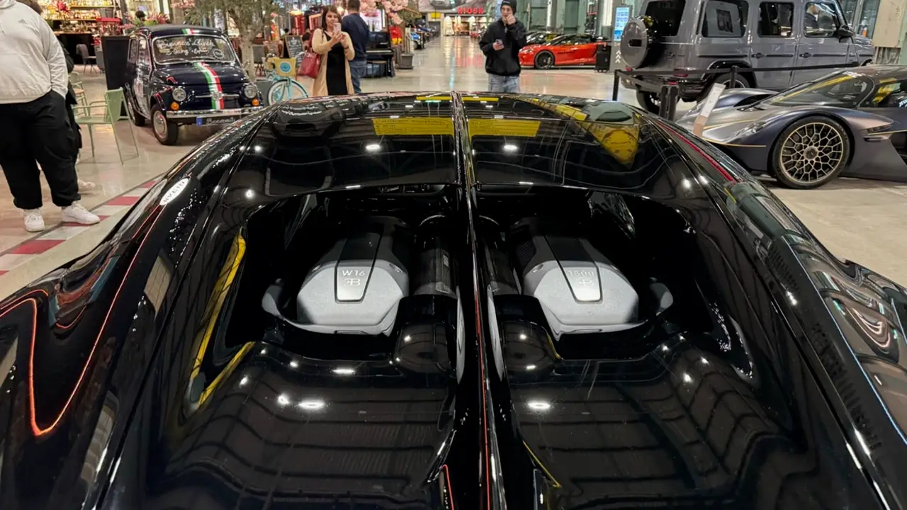 Bugatti Chiron 110 Ani 2019, rear view — Cannes Luxury Car Rental, Cannes. Bugatti Chiron 110 Ani in Cannes Hiring a Bugatti Chiron 110 Ani in Cannes provides an…