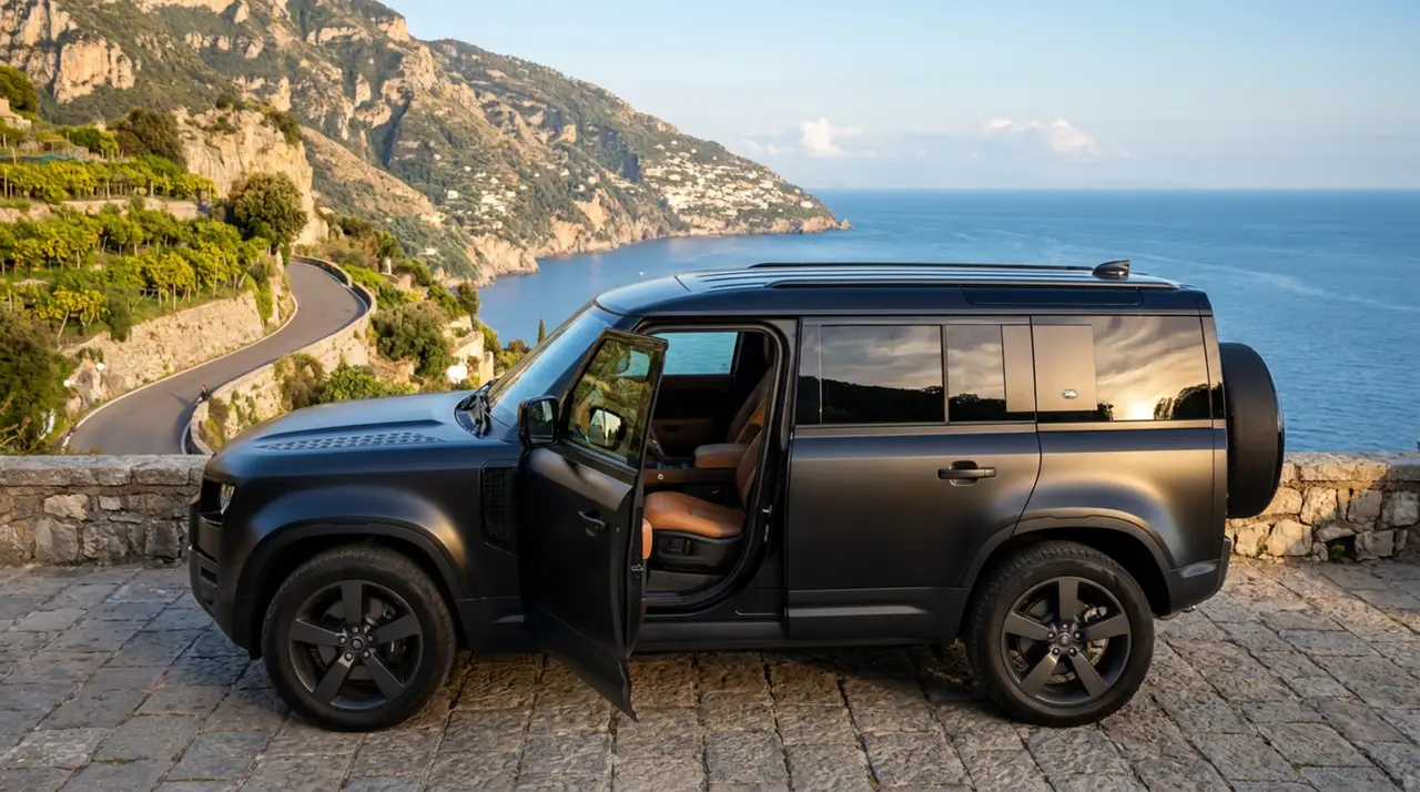 Land Rover Defender 2024, intérieur — Cannes Luxury Car Rental, Cannes. Land Rover Defender in Cannes La location d'un Land Rover Defender à Cannes met à…