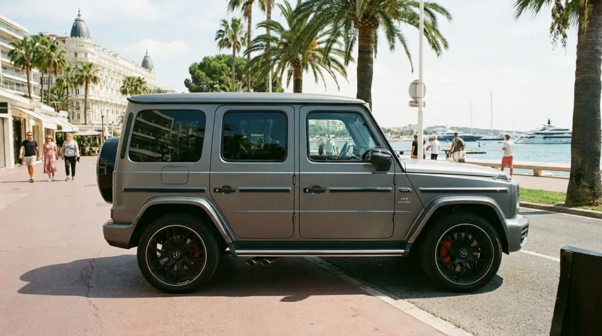 Mercedes Benz G63 2023, extérieur — Cannes Luxury Car Rental, Cannes. Mercedes Benz G63 in Cannes La location d'un Mercedes Benz G63 à Cannes met à disposition…