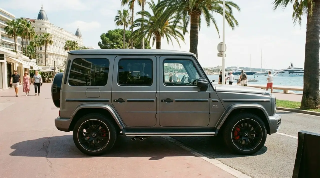 Mercedes Benz G63 2023, extérieur — Cannes Luxury Car Rental, Cannes. Mercedes Benz G63 in Cannes La location d'un Mercedes Benz G63 à Cannes met à disposition…