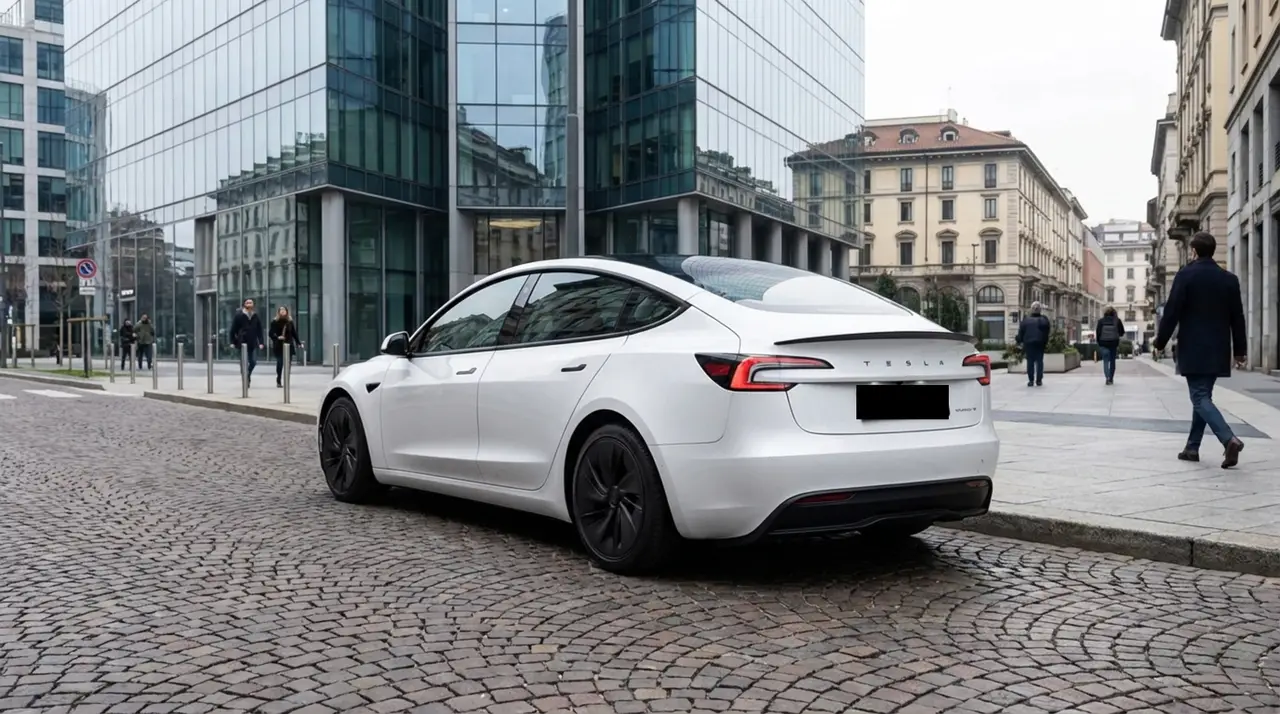 Tesla Model 3 Performance 2026, extérieur — Cannes Luxury Car Rental, Cannes. Tesla Model 3 Performance in Cannes La location d'une Tesla Model 3 Performance à Cannes…